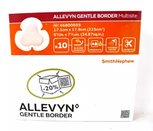 Smith & Nephew 66800959 Allevyn Gentle Multisite 6.75" x 7.06" - 10/BX Exp. 4/26 - Picture 1 of 1