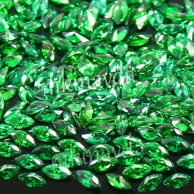 Lote de 10 piezas de piedras preciosas de corte marquesa natural MUZO verde esmeralda calibrada 4,5 x 2,5 mm Foto 1 de 4