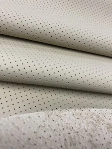 Perforated Semi Aniline Tan 3oz Upholstery Cowhide Leather Side 25-30 Sq Ft - Picture 1 of 16