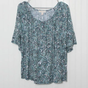Blusa de algodón floral de cachemira Michael Kors 2x - Imagen 1 de 9