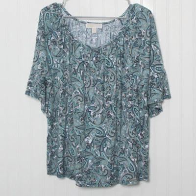 Blusa Pullover Algodón Michael Kors Paisley Floral Media Manga 2x Foto 1 de 4