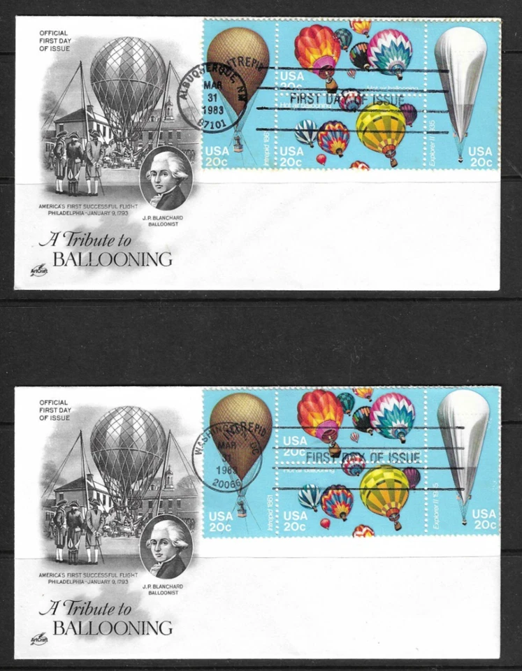 US SC # 2035a Balloons  FDC/ Washington & Albuquerque Cancels . Artcraft Cachet - Image 1 of 1
