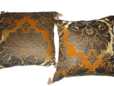 ALMOHADAS ESTUDIO CHIC GRABADAS TERCIOPELO CARBÓN Y ÁMBAR BOHO (2) 20 X 20 Foto 1 de 4