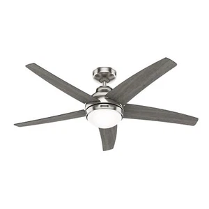 Ceiling Fan with Lighting Bernard Nickel 132cm Ventilator Remote Control - Picture 1 of 7