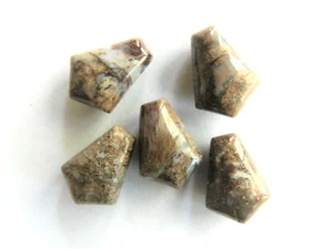 Agate, Moss Agate, Stunning Angled Teardrop Briolettes, 18mm x 13mm Approx - Bild 1 von 1