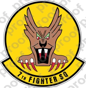 PEGATINA DEL 7º ESCUADRÓN DE CAZA DE LA USAF - Imagen 1 de 1