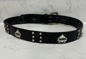 CINTURA HARLEY DAVIDSON PELLE METALLO VANGA BORCHIATA TAGLIA 34 - Foto 1 di 11