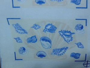 1 Stoffplatte, 6 Sets Ofenhandschuhoberteile, MUSCHELN, FÄCHERSCHALE - Bild 1 von 1