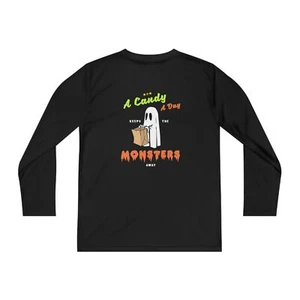 Halloween - Youth Long Sleeve Tee - A Candy a Day Keeps the Monsters Away - Picture 1 of 33