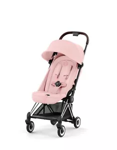 Cochecito Cybex COYA - Cromo/Rosa melocotón Hermoso Cochecito Perfecto para Viajar - Imagen 1 de 8