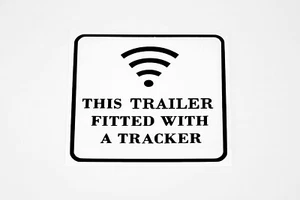 This Trailer Is Fitted With Tracker Car Van Lorry Trailer Sticker Vinyl Decal - Picture 1 of 1
