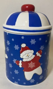 Houston Ernte Weihnachten Urlaub Schneemänner Keramik Keks-/Süßigkeitendose blau LESEN - Bild 1 von 14