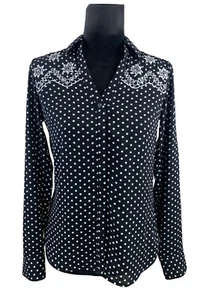Camisa Express The Portofino Talla XS Calce Ajustado Negra Polka Para Bordar - Imagen 1 de 11