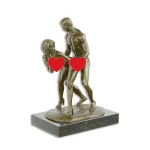 9934104-ds Bronze Skulptur Figur Nacktes Paar turnend Akt 30x14x21cm - Bild 1 von 1