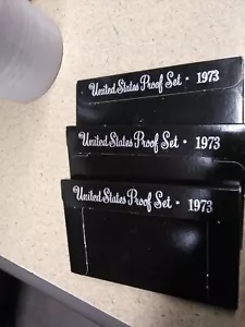 Lot of 3 1973 Proof Coin Sets In Original Mailing Box - Picture 1 of 4