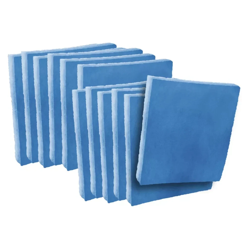 (12 Pack) 9-1/2 x 9-1/2 x 1 Filter Pads Blue / White Polysynthetic Media - Image 1 of 1
