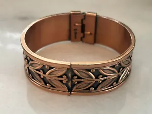 Vintage MCM Renoir Kupfer Clamper Armreif Armband Blatt Design - Bild 1 von 4
