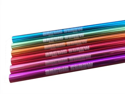 6 New Rainbow drinking straws Unique great Christmas gift present metal - Image 1 of 4