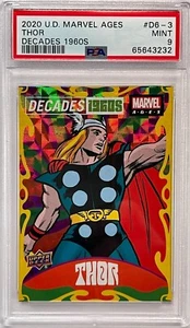 2020 Upper Deck Marvel Ages Decades 1960s PRISM THOR #D6-3 PSA 9 - Picture 1 of 4