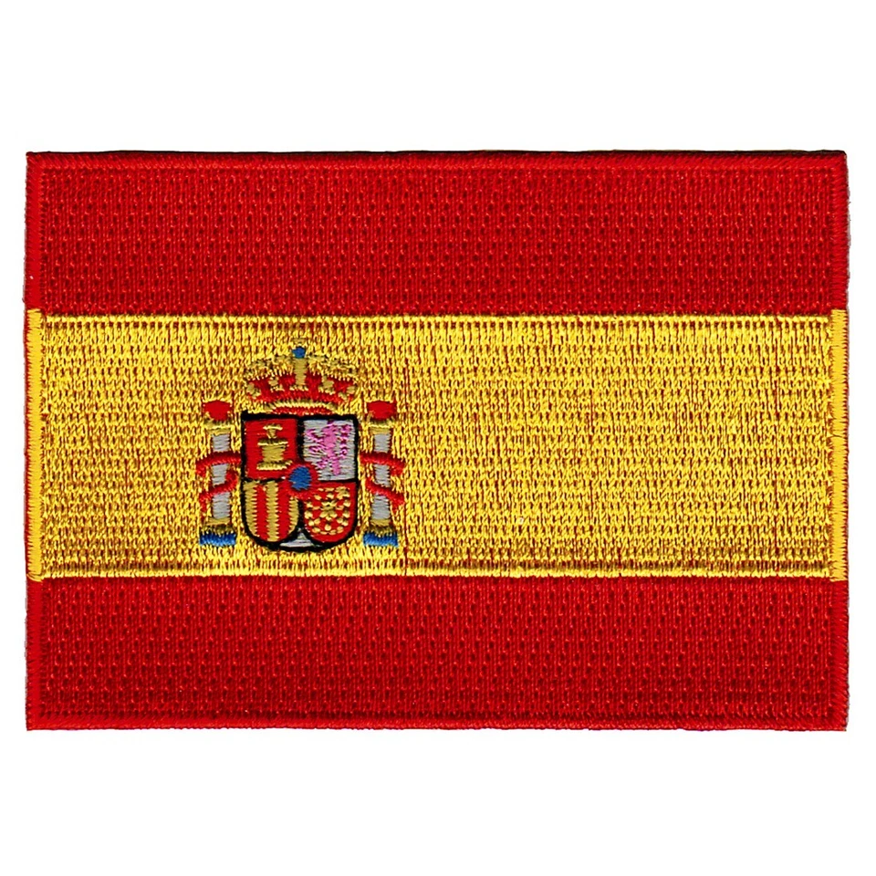 SPAIN FLAG PATCH SPANISH EMBLEM embroidered iron-on applique ESPAÑA parche NEW - Image 1 of 1