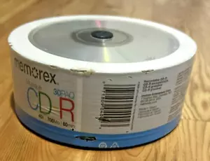 Paquete de 30 CD-R de música Memorex, 40X, 700 MB, 80 min, CD-R grabable, nuevo sellado - Imagen 1 de 6
