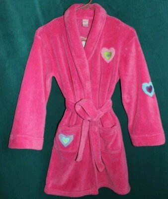 XHILARATION Bata de Felpa Rosa + Corbata Corazones Bordados Bolsillos Niñas L - 10 Mimosa Foto 1 de 4