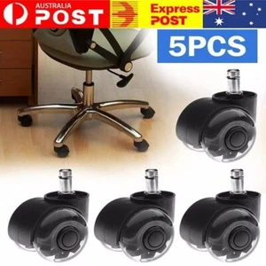 5pcs Rollerblade Office Desk Chair Wheels Replacement Rolling Caster Grip Ring - Picture 1 of 13