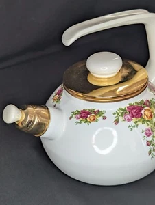 Vintage Royal Albert Old Country Roses Emaille Wasserkocher - Made in Germany (2002) - Bild 1 von 9