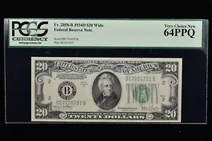 1934-D $20 FEDERAL RESERVE NOTE ✪ PCGS 64-PPQ ✪ FR 2058-B EPQ NY 251 ◢TRUSTED◣ - Picture 1 of 2
