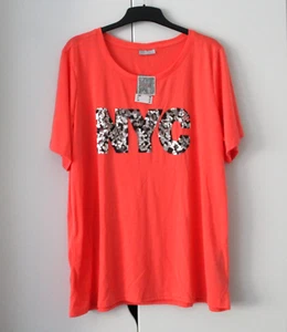 Janina Damen T-Shirt mit Wendepailletten ungetragen mit Fehler Gr.48 Coral Farbe - Bild 1 von 4