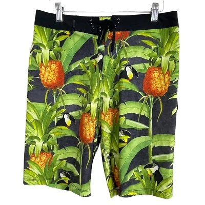 Pantalones cortos de tabla Hurley Phantom para hombre talla 28 verde tropical tucán piña Foto 1 de 4