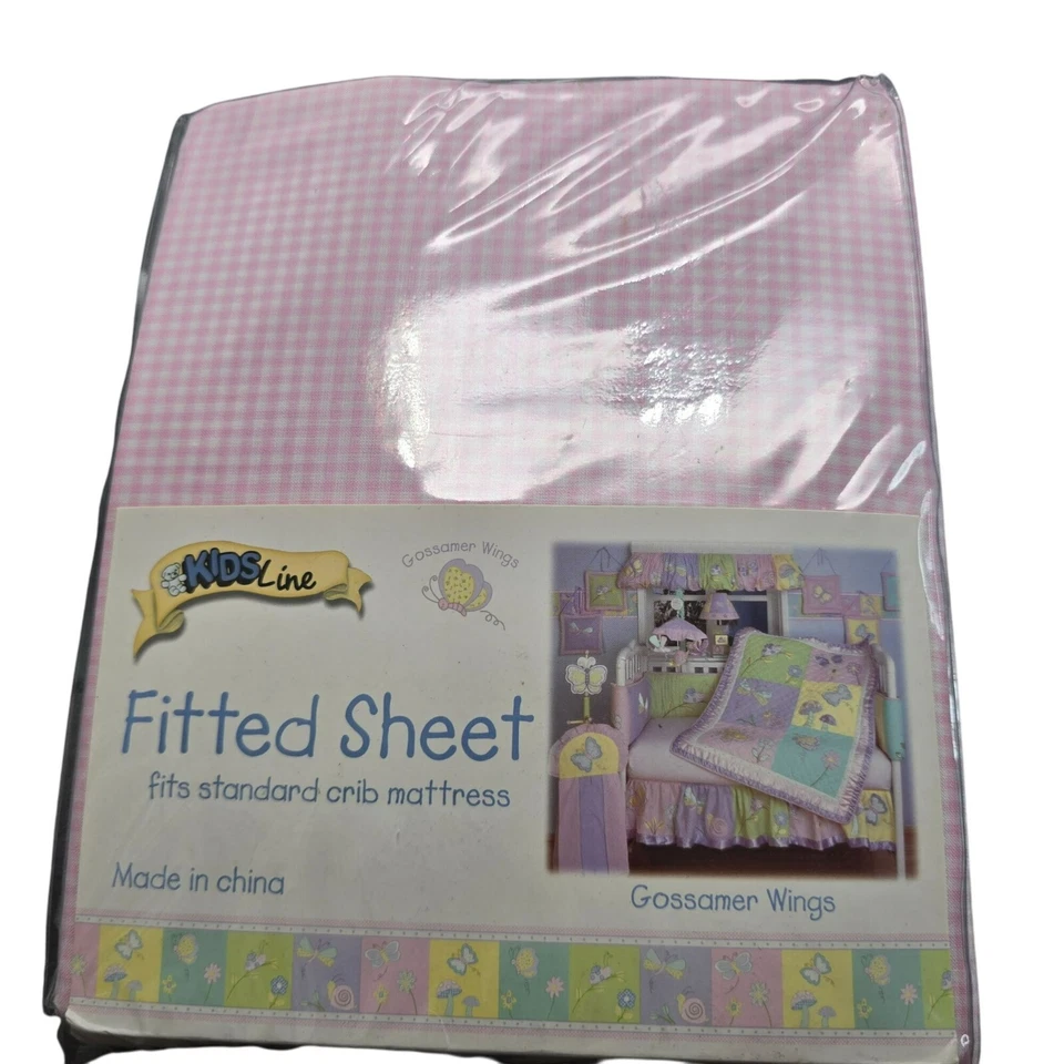 Sábana ajustable para cuna Gossamer Wings rosa guinga a cuadros 28"x52" ropa de cama para bebé JJ3979 Foto 1 de 4