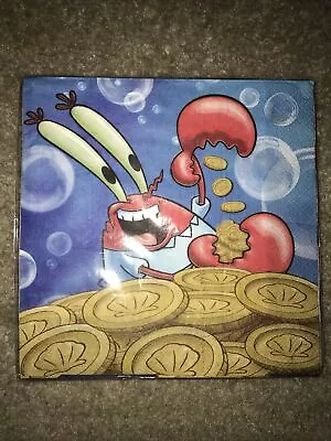 Sponge Bob Lunch Napkins Mr. Krabs 16 Per Package Birthday Party Supplies New - Image 1 of 3
