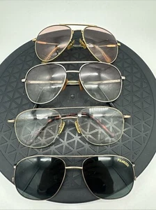 Lot Of Vintage Prescription Aviator Style Glasses And A Polarized Clip On - Picture 1 of 17