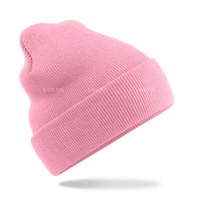 Unisex Gorro Gorra Tejido Liso Esquí Calavera Puño Invierno Cálido Holgado Hombres Mujeres CF Foto 1 de 4