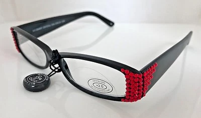 Jimmy Crystal Light Siam Swarovski Crystal Reading Glasses, +2.00 Lens, JCR124 - Image 1 of 4