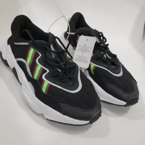 Adidas Ozweego J Men's Sneaker Core Black Solar Green Size 7 EE7772 New - Picture 1 of 9