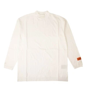 NWT HERON PRESTON White Logo Turtleneck Long Sleeve T-Shirt Size XS $265 - Picture 1 of 6