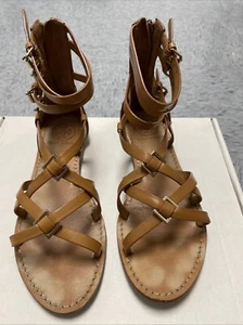 Tory Burch Laurel Ankle Strap Sandal Size 7 Tan Patent Leather - Picture 1 of 6