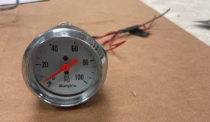 Sunpro Mechanical Oil Pressure Gauge 0-100 PSI White, Chrome Bezel - Bild 1 von 6