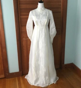 Vestido Gótico Victoriano Frankenstein Novia Vintage Blanco S - Imagen 1 de 12