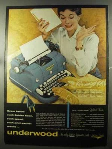 1956 Underwood Golden Touch Typewriter Ad - Picture 1 of 1