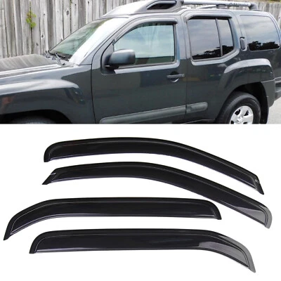 Apto para Nissan Xterra 2005-2015 Viseras de ventana Ventilación solar Protector de lluvia Sombra ahumada Foto 1 de 4