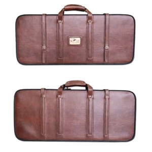 Eco leather hunting case, Two Barrels Hard Shell Eco PU Leather Hunting Case - Picture 1 of 6