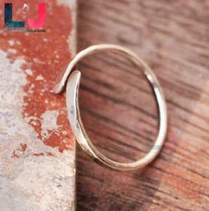 925 Sterling Silver Bypass Wrap Band Ring Stackable Round Wrap Band Ring All Siz - Picture 1 of 2