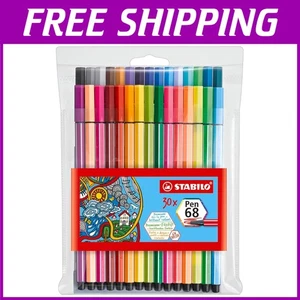 Pen 68 Assorted Colors - Pack of 30 with Neon Shades - Picture 1 of 10