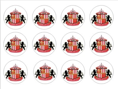 Special Offer 24 Sunderland Fc Edible Rice Paper Cupcake Toppers