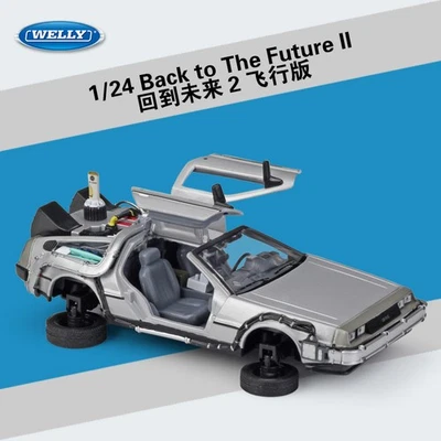 WELLY 1/24 Elite Back To The Future Time Machine Delorean Model Colection Gift - Image 1 of 4