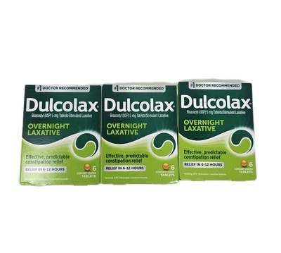 Dulcolax Stimulant Laxative Tablets Overnight Relief 6ct Pack of 3. EXP 08/27 - Image 1 of 4