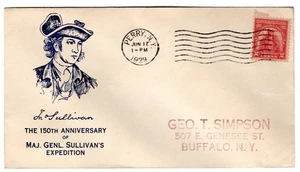 #657 Spedizione Sullivan 1929 FDC - #11 Klotzbach Perry NY - Foto 1 di 2